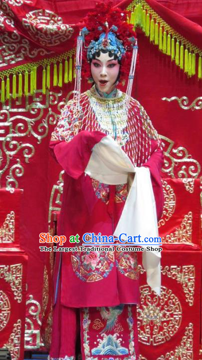 Chinese Ping Opera Bride Costumes and Headdress Jin Yunu Traditional Pingju Opera Young Female Dress Hua Tan Garment Diva Apparels