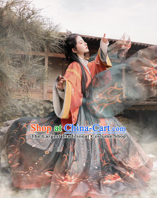 Chinese Ancient Imperial Consort Hanfu Dress Apparels Traditional Jin Dynasty Noble Female Historical Costumes for Women