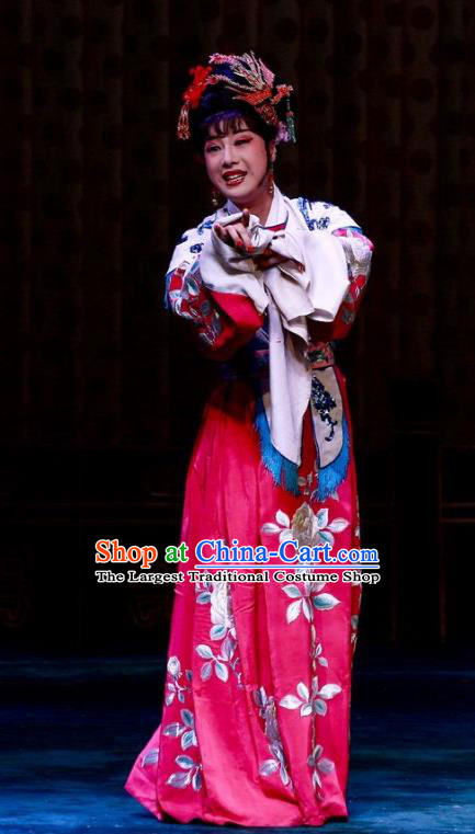 Chinese Ping Opera Diva Wedding Apparels Costumes and Headpieces Nao Yan Fu Traditional Pingju Opera Bride Dress Actress Yan Lanzhen Garment