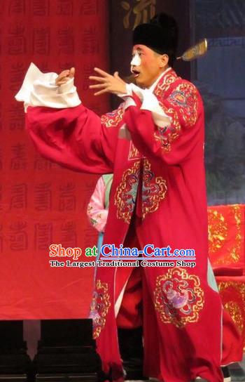 Remember Back to the Cup Chinese Ping Opera Clown Male Zhao Ang Costumes and Headwear Pingju Opera Wedding Apparels Clothing