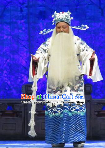 Yang Bajie You Chun Chinese Ping Opera Minister Costumes and Headwear Pingju Opera Elderly Male Bao Zheng Apparels Official Clothing