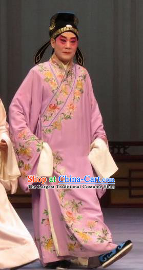 Chong Yuan Ji Chinese Ping Opera Young Male Costumes and Headwear Pingju Opera Xiaosheng Apparels Clothing