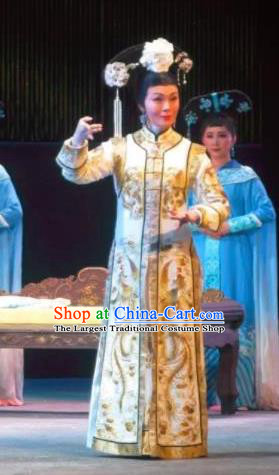 Chinese Ping Opera Qing Dynasty Palace Lady Costumes Apparels and Headdress Xiaozhuang Changge Traditional Pingju Opera Young Female Dress Garment