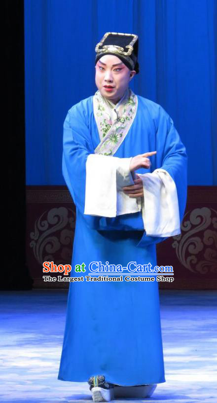 The Beautiful Courtesan Chinese Ping Opera Young Male Costumes and Headwear Pingju Opera Xiaosheng Scholar Li Jia Apparels Clothing