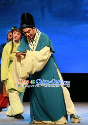 Chinese Yue Opera Xiaosheng An Dacheng Shuang Jiao Jie Qin Costumes and Headwear Shaoxing Opera Scholar Garment Young Male Apparels