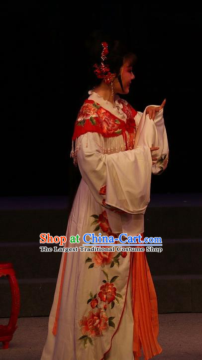 Chinese Shaoxing Opera Actress Hua Tan Costumes and Headpieces Yue Opera The Ungrateful Lover Qing Tan Apparels Garment Young Lady Courtesan Jiao Guiying Dress