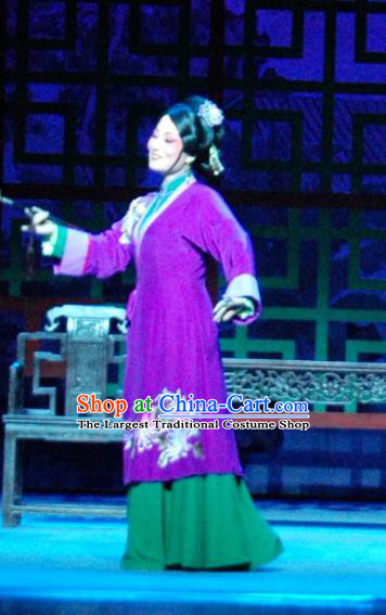 Chinese Shaoxing Opera Noble Consort Purple Dress and Headpieces Yue Opera Costume Tan Chun Concubine Zhao Apparels Garment