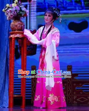 Chinese Shaoxing Opera A Bride For A Ride Wang Xiuying Apparels Costume and Headpieces Yue Opera Hua Tan Garment Rosy Dress