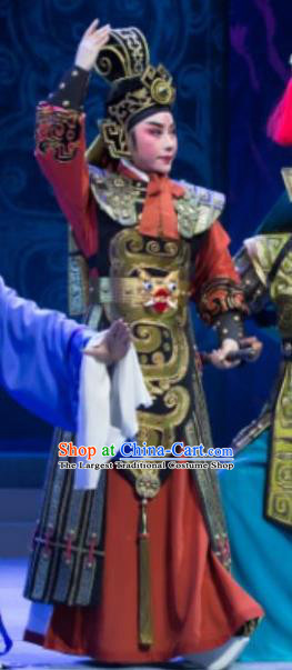 Chinese Yue Opera King of the North Princess Liu Shen Wusheng Costumes and Headwear Shaoxing Opera Takefu Apparels Martial Male Armor Garment