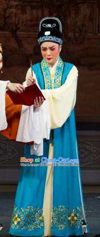 Li Mei Yue Chinese Yue Opera Scholar Costumes and Headwear Shaoxing Opera Xiaosheng Yan Wenmin Young Man Garment Apparels