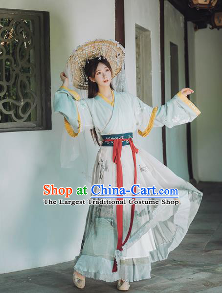 Chinese Ancient Goddess Hanfu Dress Garment Traditional Jin Dynasty Royal Princess Historical Costumes for Women