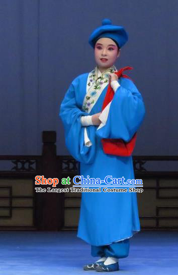 Tao Li Mei Chinese Ping Opera Young Servant Costumes and Hat Pingju Opera Livehand Apparels Clothing