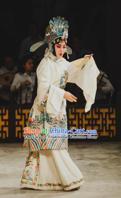 Chinese Beijing Opera Female Official Apparels Costumes and Headdress Xie Yaohuan Traditional Peking Opera Actress Dress Young Female Garment