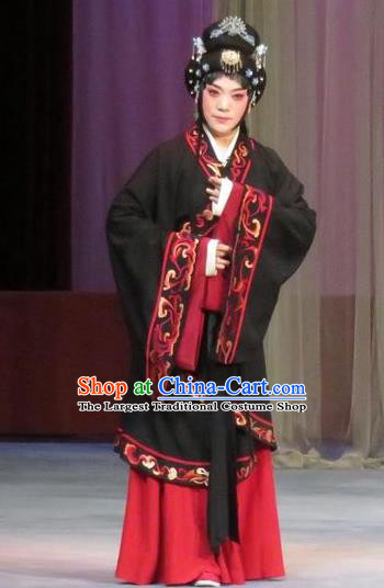 Chinese Ping Opera Distress Woman Apparels Costumes and Headpieces Southeast Fly the Peacocks Traditional Pingju Opera Diva Liu Lanzhi Dress Garment