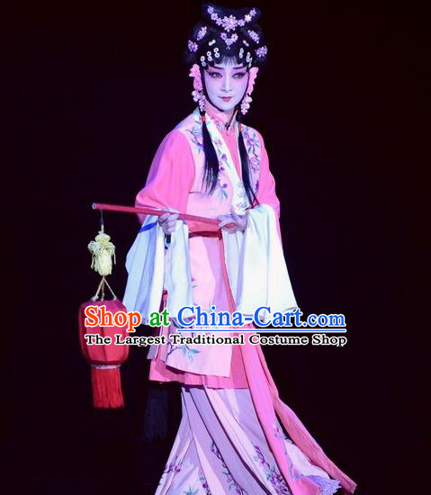 Chinese Beijing Opera Xiaodan Apparels Tian Dao Xing Costumes and Headdress Traditional Peking Opera Maidservant Li Ruilian Dress Servant Girl Garment