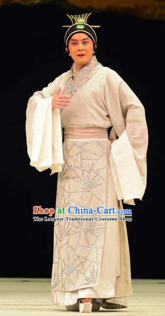 Su Qin Chinese Peking Opera Xiaosheng Scholar Garment Costumes and Headwear Beijing Opera Young Male Apparels Political Strategists Clothing