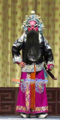 Qin Xianglian Chinese Ping Opera Swordsman Garment Costumes and Headwear Pingju Opera Martial Male Apparels Bodyguard Clothing