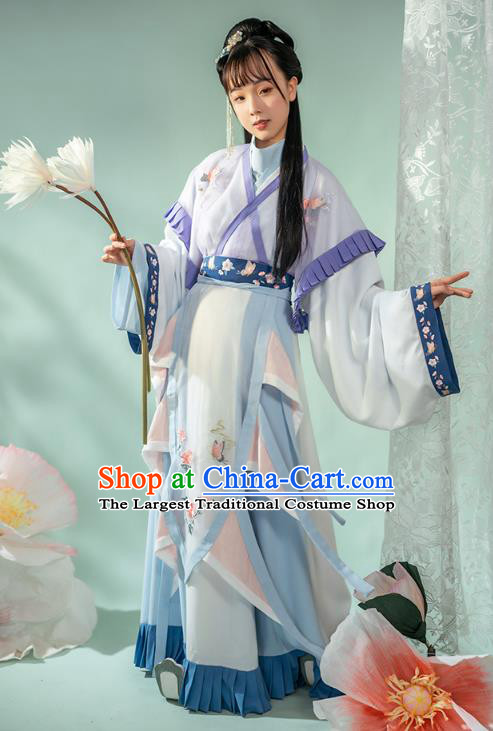 Chinese Ancient Goddess Palace Lady Hanfu Dress Garment Apparels Traditional Jin Dynasty Royal Princess Historical Costumes for Women