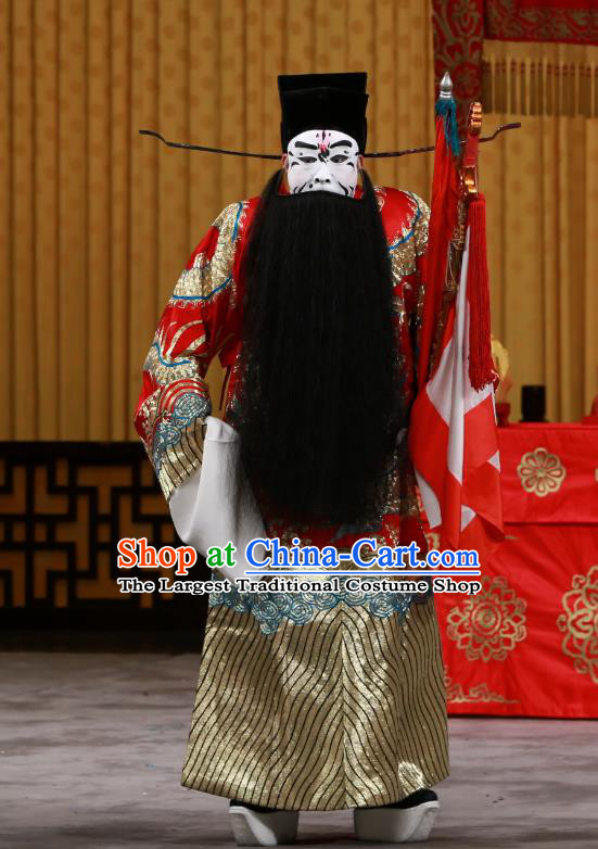 Zhan Wan Cheng Chinese Peking Opera Laosheng Cao Cao Garment Costumes and Headwear Beijing Opera Chancellor Apparels Elderly Male Clothing