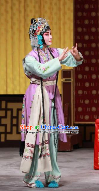 Chinese Beijing Opera Servant Girl Apparels San Ji Zhang Costumes and Headpieces Traditional Peking Opera Xiaodan Dress Garment