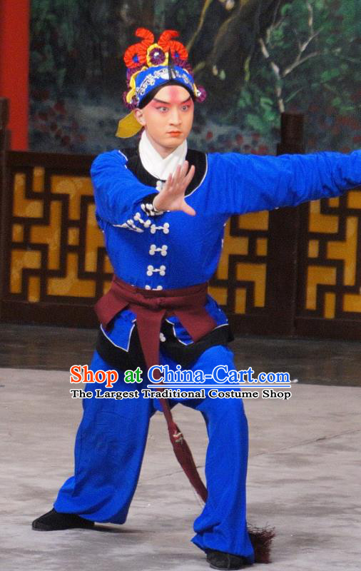 Daming Prefecture Chinese Peking Opera Wusheng Garment Costumes and Headwear Beijing Opera Martial Male Apparels Takefu Yan Qing Clothing