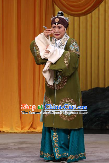 Chinese Beijing Opera Yue Mu Ci Zi Pantaloon Apparels Costumes and Headpieces Traditional Peking Opera Dame Dress Elderly Woman Garment