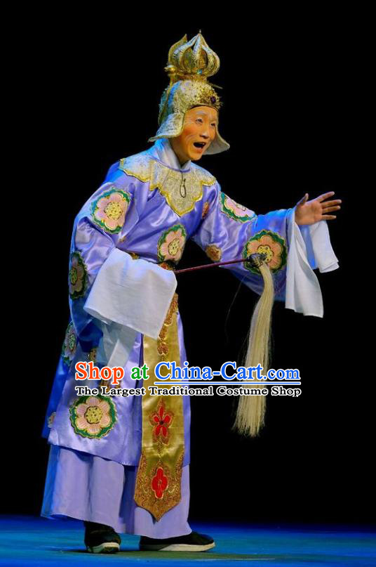 Love of Guan Yin Chinese Peking Opera Court Servant Garment Costumes and Headwear Beijing Opera Old Man Apparels Eunuch Clothing