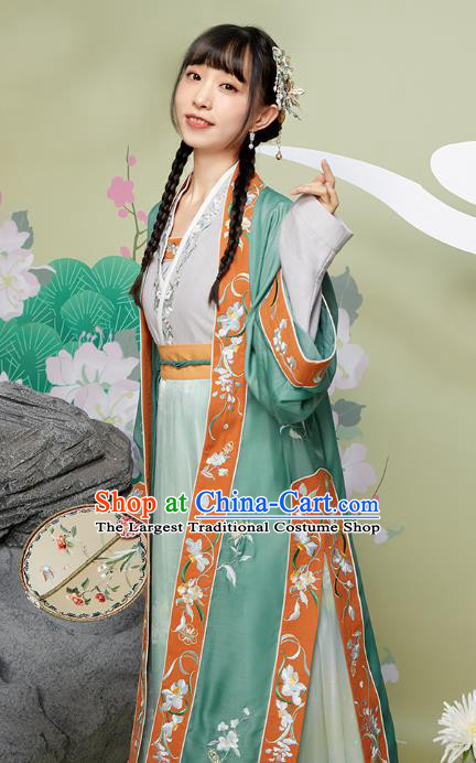 Chinese Ancient Garment Embroidered Hanfu Dress Traditional Song Dynasty Nobility Female Historical Costumes for Women