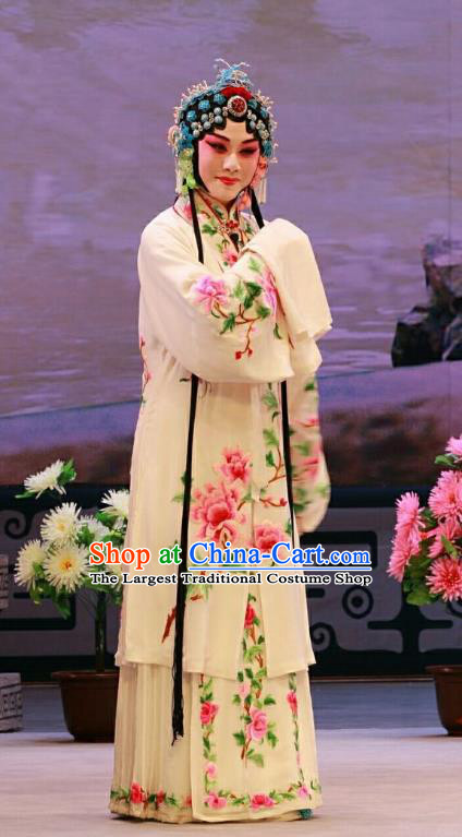 Chinese Beijing Opera Young Woman Apparels Nan Jie Guan Costumes and Headdress Traditional Peking Opera Hua Tan Xu Jinhua Dress Diva Garment