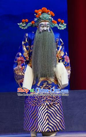 Princess Changping Chinese Peking Opera Minister Garment Costumes and Headwear Beijing Opera Elderly Male Apparels Official Zhou Zhong Clothing