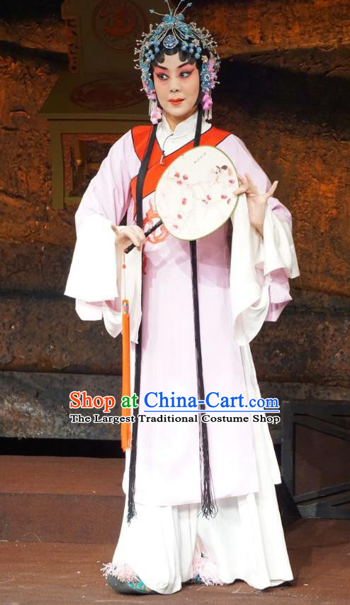 Chinese Beijing Opera Young Female Garment Wu Qi Costumes and Hair Accessories Traditional Peking Opera Hua Tan Dress Diva Tian Jiang Apparels