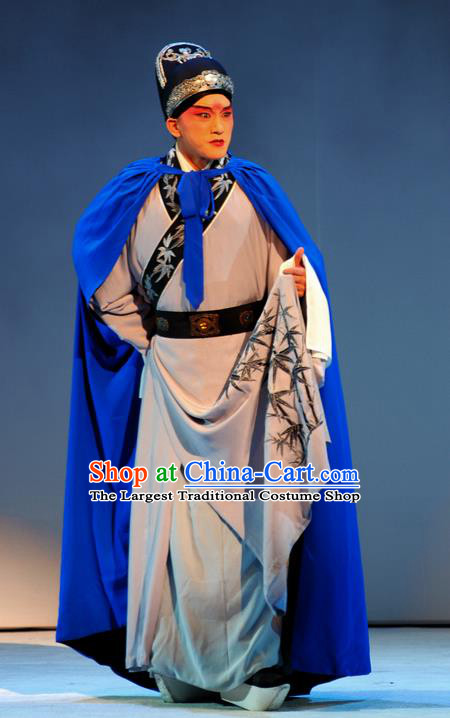 Tang Wan Chinese Peking Opera Scholar Lu You Apparels Costumes and Headpieces Beijing Opera Young Male Garment Xiaosheng Clothing