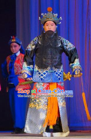 Legend of Xu Mu Chinese Peking Opera Elderly Male Liu Bei Apparels Costumes and Headpieces Beijing Opera Emperor Garment Lord Clothing