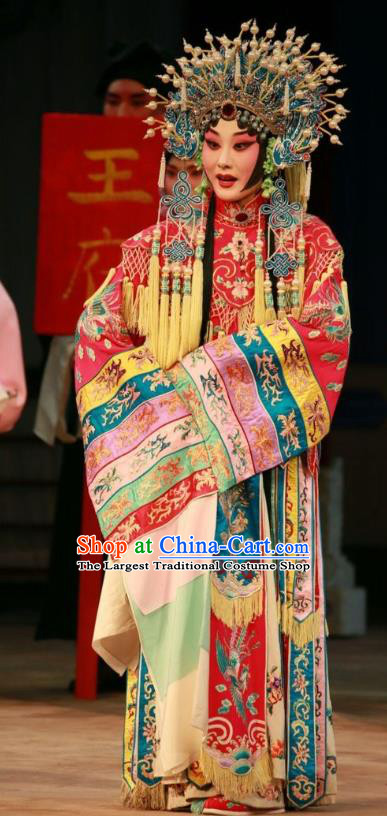 Chinese Beijing Opera Actress Garment Hua Tan Costumes and Hair Accessories Traditional Peking Opera Wang Baochuan Dress Princess Dai Zhan Apparels