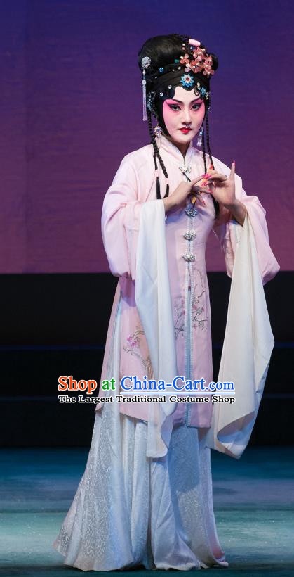 Chinese Beijing Opera Rich Female Garment Costumes and Hair Accessories Traditional Peking Opera Hua Tan Dress Diva Zhang Yingyue Apparels