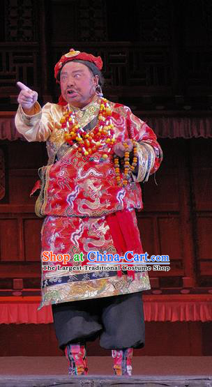 Chen Ai Luo Ding Chinese Sichuan Opera Elderly Male Apparels Costumes and Headpieces Peking Opera Lord Garment Tibetan Chieftain Clothing