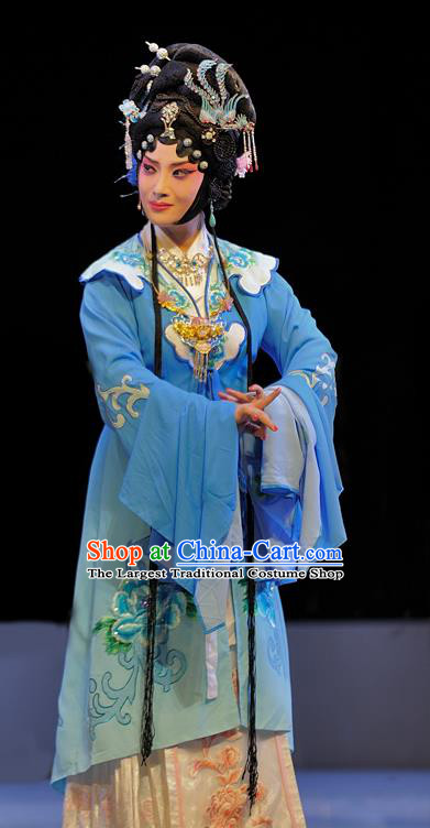 Chinese Sichuan Opera Young Mistress Garment Costumes and Hair Accessories Traditional Peking Opera Diva Xue Baochai Dress Hua Tan Apparels