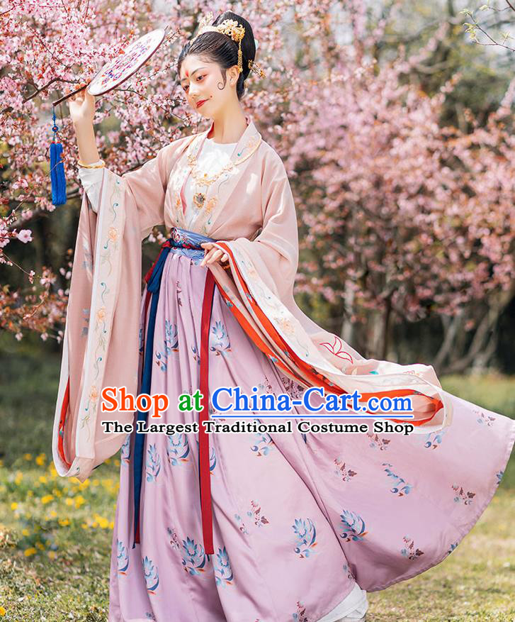 Chinese Ancient Royal Princess Hanfu Dress Traditional Northern and Southern Dynasties Court Lady Historical Costumes Imperial Consort Garment Complete Set