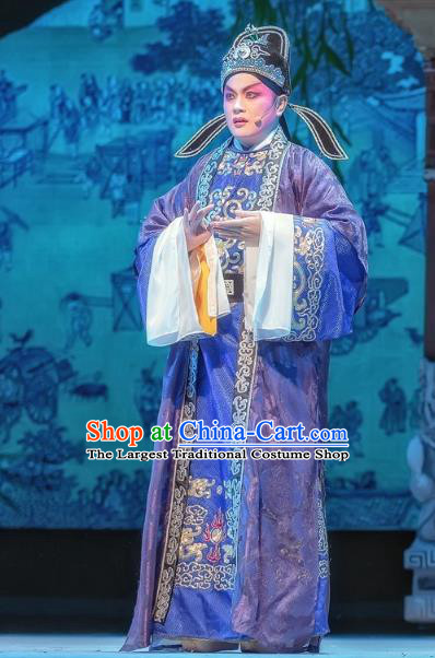 Bao En Ji Chinese Sichuan Opera Scholar Feng Ji Apparels Costumes and Headpieces Peking Opera Young Male Garment Xiaosheng Clothing