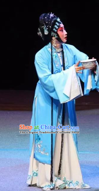 Chinese Sichuan Opera Actress Garment Costumes and Hair Accessories Mother of Mu Lian Traditional Peking Opera Young Female Dress Distress Woman Liu Siniang Apparels