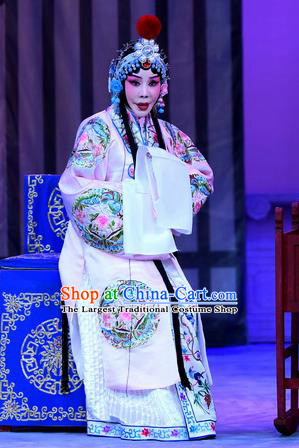 Chinese Beijing Opera Young Female Apparels Costumes and Headpieces Traditional Peking Opera Mrs Anguo Diva Liang Hongyu Pink Dress Garment