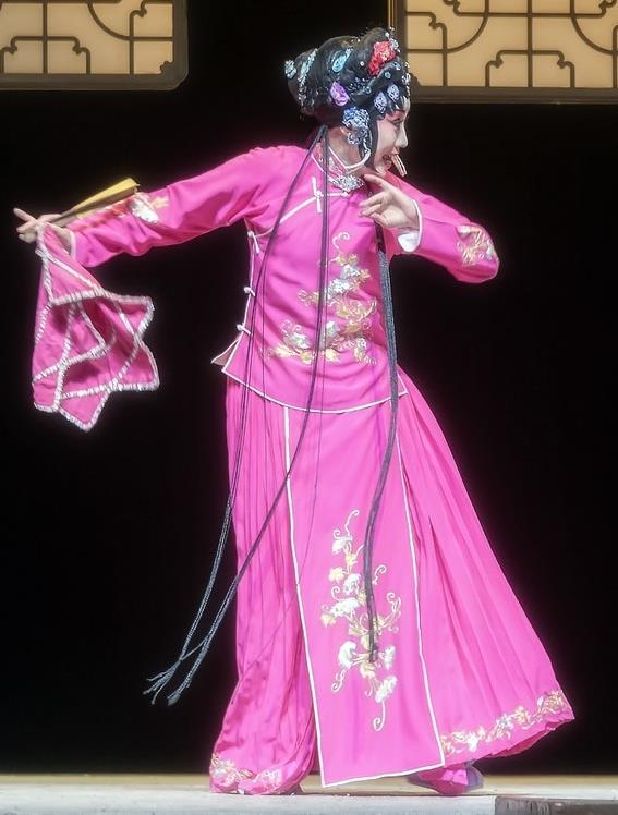 Chinese Sichuan Opera Diva Liu Siniang Garment Costumes and Hair Accessories Mother of Mu Lian Traditional Peking Opera Actress Rosy Dress Apparels