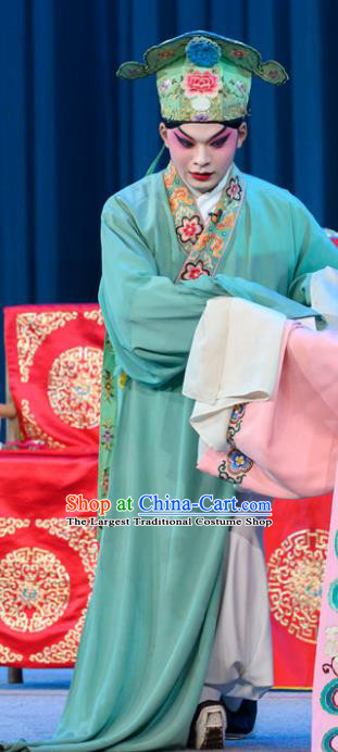 Gui Zhou Chinese Sichuan Opera Xiaosheng Niche Li Jia Apparels Costumes and Headpieces Peking Opera Scholar Garment Young Male Clothing