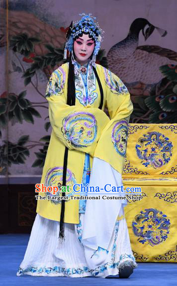 Chinese Beijing Opera Actress Li Yanfei Apparels Costumes and Headdress Da Bao Guo Er Jin Gong Traditional Peking Opera Noble Consort Dress Garment