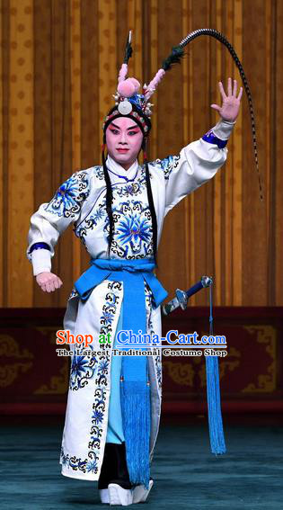 Sacrifice Zhao Shi Gu Er Chinese Peking Opera Young Male Garment Costumes and Headwear Beijing Opera Martial Man Zhao Wu Apparels Clothing