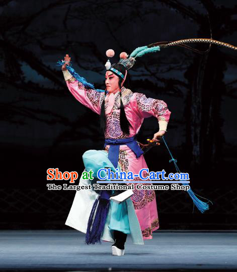 Sacrifice Zhao Shi Gu Er Chinese Peking Opera Wusheng Takefu Zhao Wu Garment Costumes and Headwear Beijing Opera Apparels Young Male Clothing