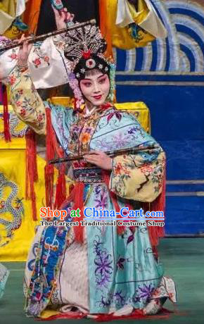 Chinese Beijing Opera Swordsplay Woman Xi Shi Apparels Costumes and Headdress Traditional Peking Opera Martial Female Dress Garment