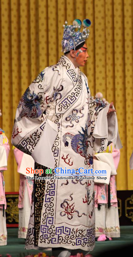 A Honey Trap Chinese Peking Opera Young Man Garment Costumes and Headwear Beijing Opera Martial Male Zhao Yun Apparels Clothing