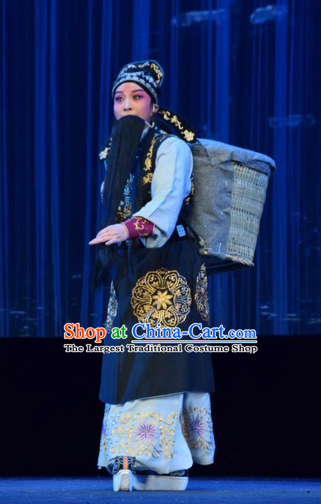 Tao Jin An Chinese Shanxi Opera Elderly Male Apparels Costumes and Headpieces Traditional Jin Opera Laosheng Garment Censor Han Liang Clothing