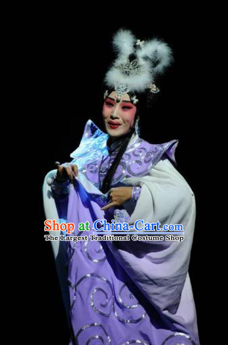 Chinese Hebei Clapper Opera Diva Garment Costumes and Headdress The Legend of Tenjiku Traditional Bangzi Opera Martial Female Dress Fairy Apparels